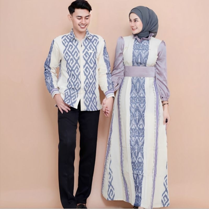 BAJU COUPLE TENUN RAYA SET KEMEJA PRIA - BAJU SET PASANGAN - SET COUPLE KONDANGAN - DRESS MUSLIM - D