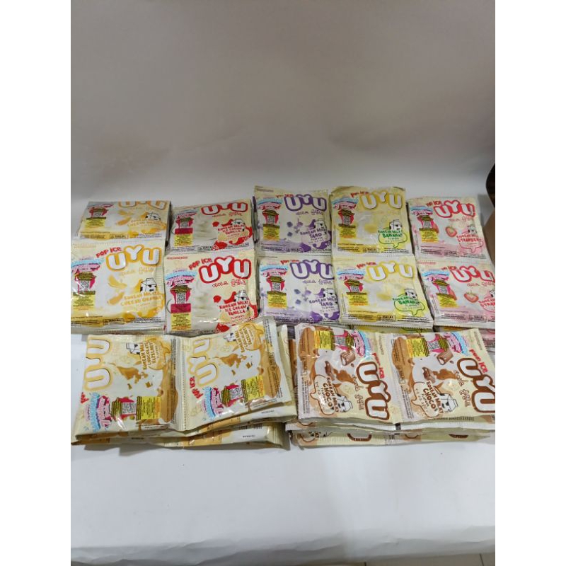 

pop ice uyu,isi satu paket7rt(70biji), aneka macam rasa