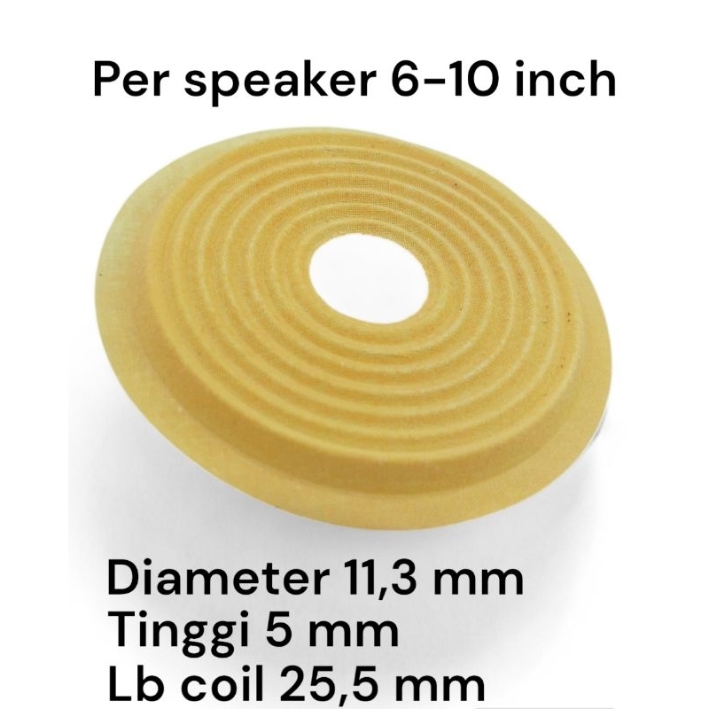 demper damper pir per membran speaker 6 8 10 inch diameter 11,3 cm lubang coil 25,5 mm