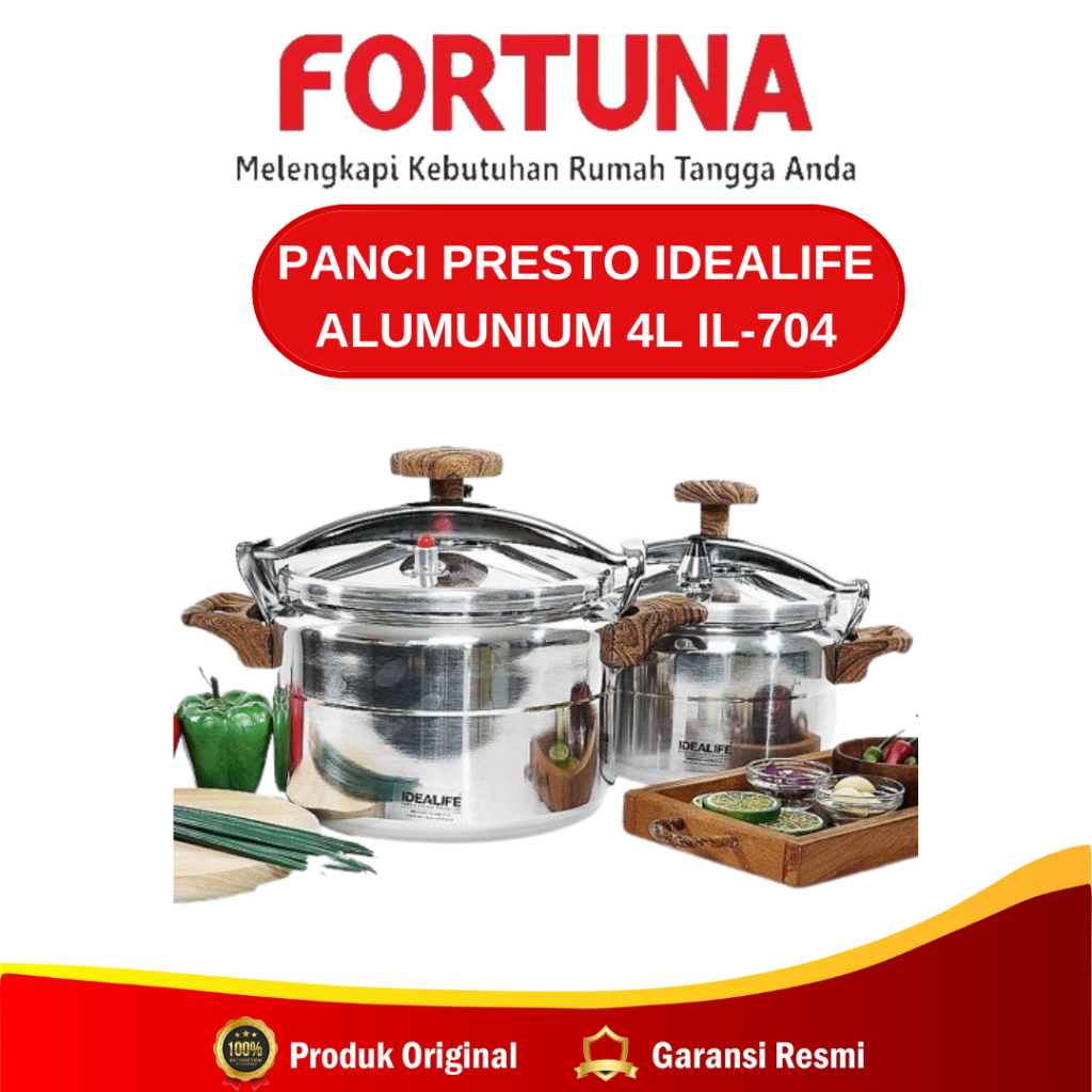 Panci Presto Idealife Presto Alumunium 4L IL-704