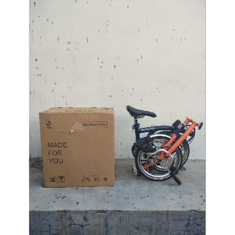 sepeda lipat brompton H6L two Tone Tempest Blue Orange bromton second preloved bekas serial number 2