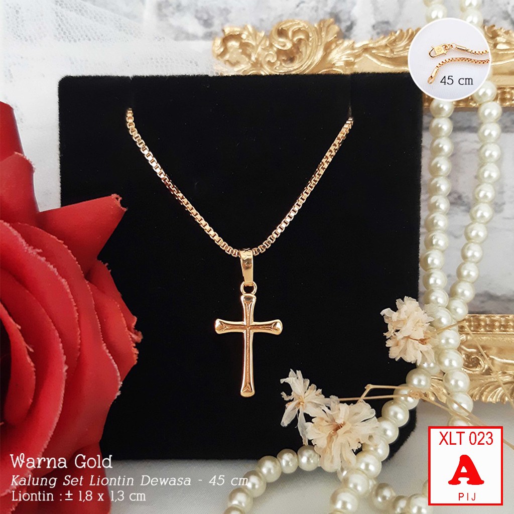 XLT 023 Kalung Salib Polos Aksesoris Rohani Kristen Kalung Salib Korpus Tubuh Yesus Xuping Baby