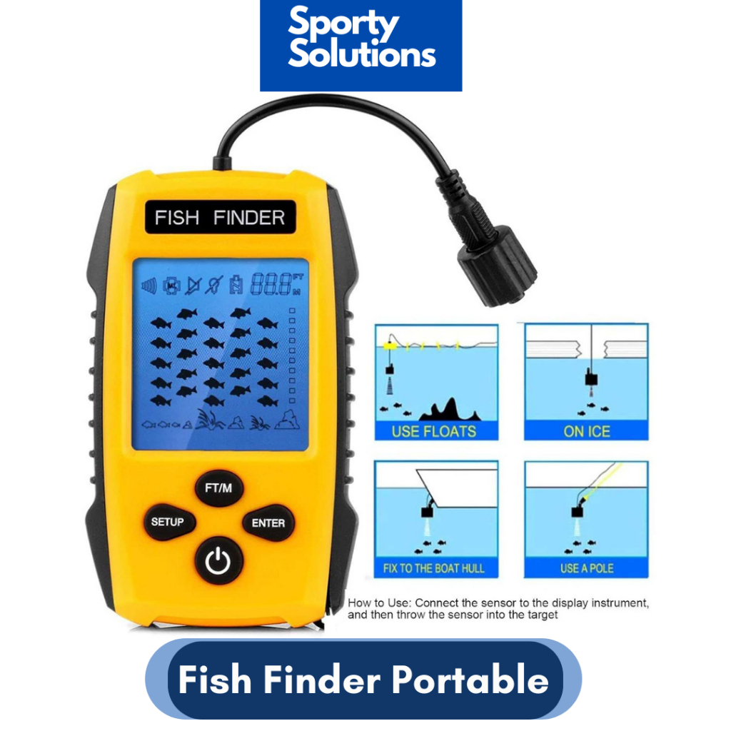 Fish Finder Portable Sonar GPS Ikan Alat Pelacak Ikan Backlight - 100m