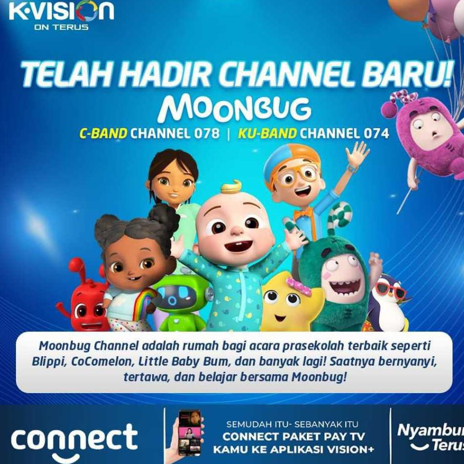 Resiver paket  k vision paket Moonbug untuk belajar anak anak kids