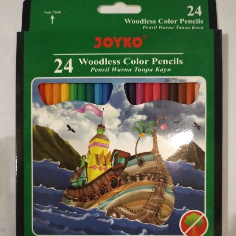

Pensil warna hijau panjang 24 warna Cp-104 Joyko
