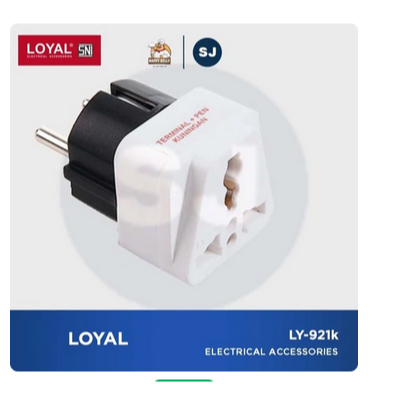 Loyal Over Steker Adaptor Colokan Listrik 3 Kaki sambungan LY-921K SNI