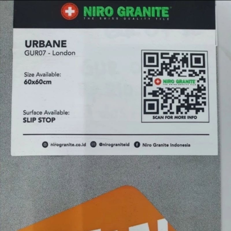Niro Granite 60x60 GUR07 - Urbane London (Slip Stop) / Granit Slip Stop Niro Urbane London / Granit