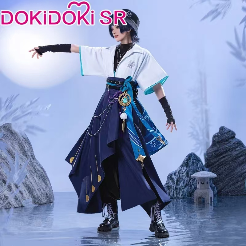 Wanderer Doujin Cosplay Costume Game Genshin Impact Scaramouche Wanderer Hat Casual Wear Costume
