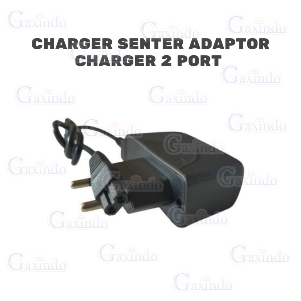 charger senter adaptor 2 port, charger senter 2 slot, charger baterai senter 2 port, charger baterai