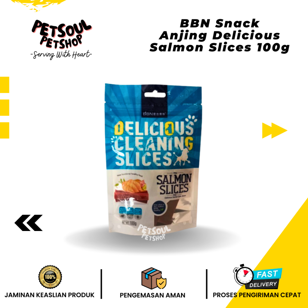 BBN Snack Anjing Delicious Salmon Slices 100 Gr