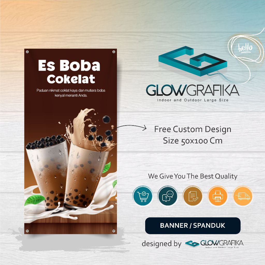 Cetak Spanduk Banner Es Boba Coklat