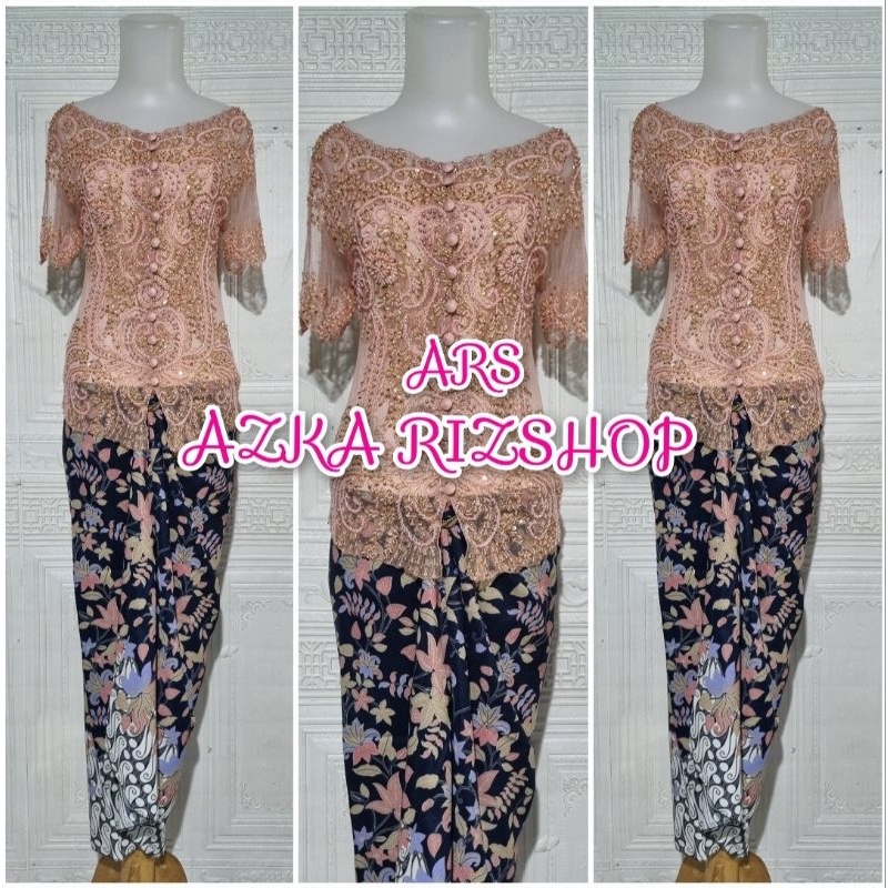 set kebaya pesta abg kebaya lengan pendek modern kebaya kerah sabrina