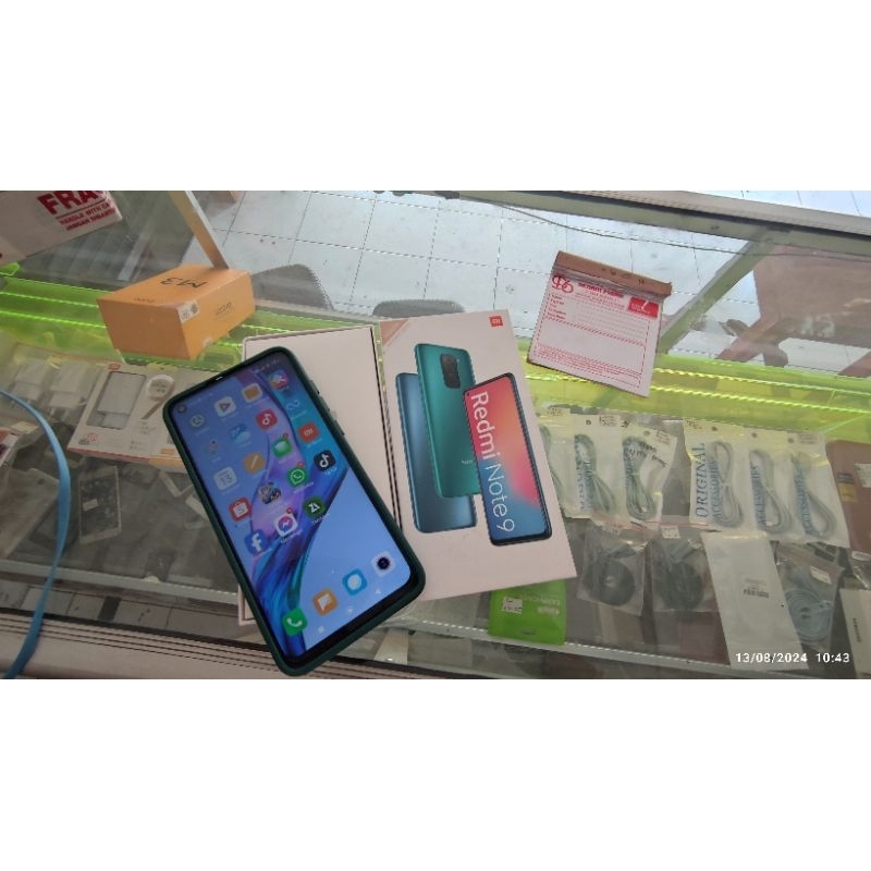 redmi xiaomi note 9 4+1/64gb nurmal fullset orian HP bekas second murah