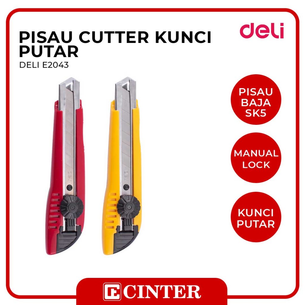 

DELI - PISAU PEMOTONG / PISAU CUTTER BESAR ASSORTED E2043