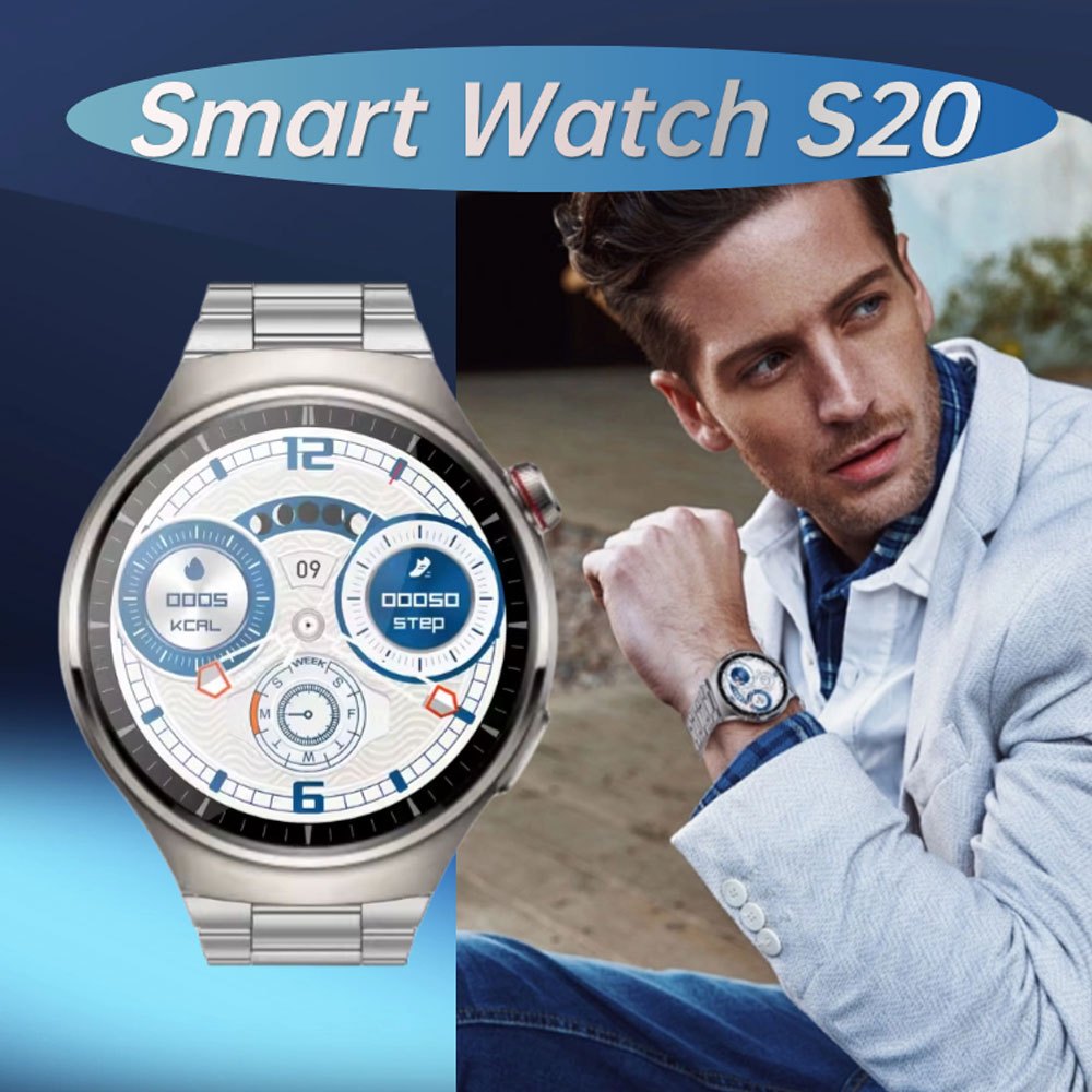 [100% Original]  SmartWatch S20，Panggilan suara, tampilan jam khusus, tali yang dapat disesuaikan