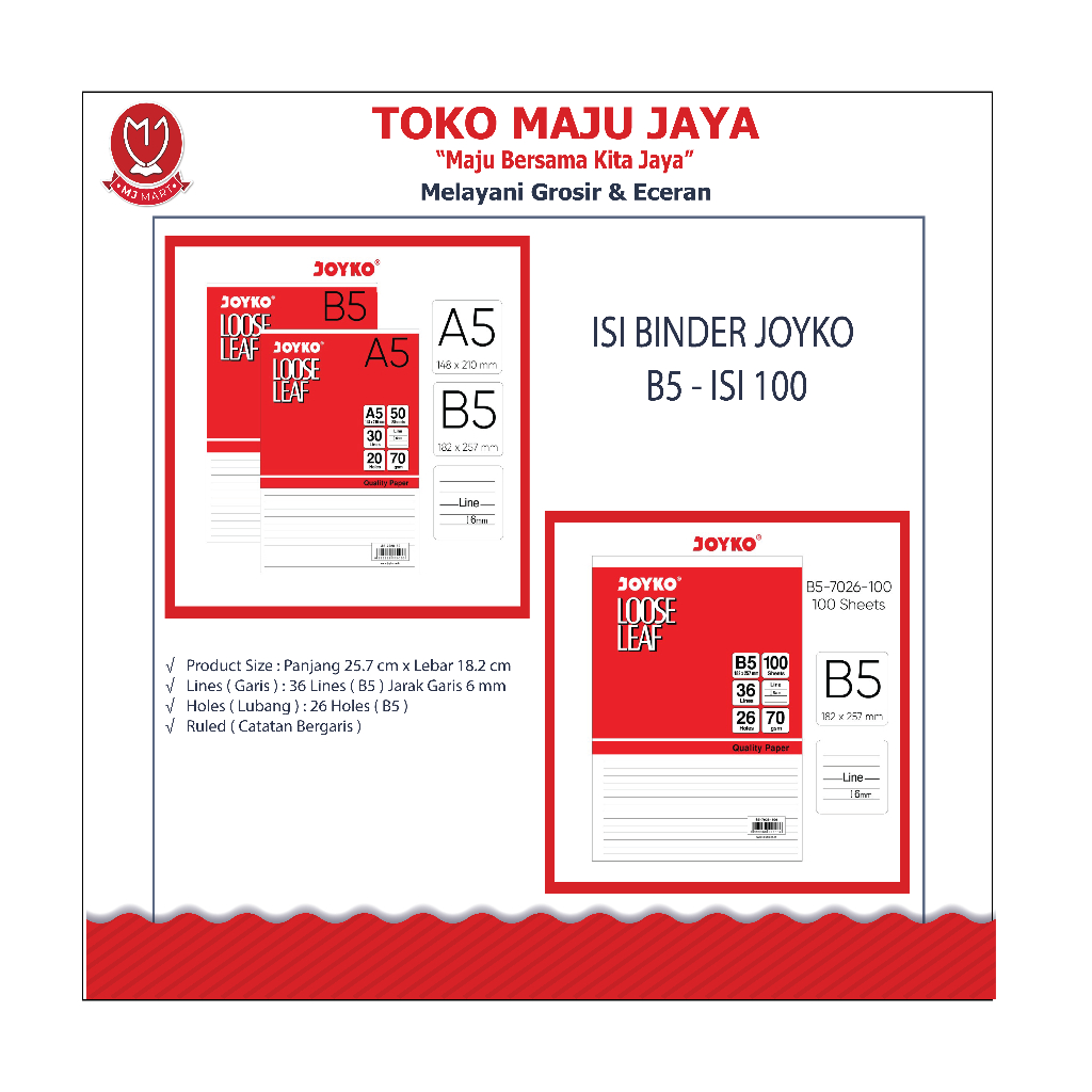 

ISI BINDER JOYKO B5 ISI 100