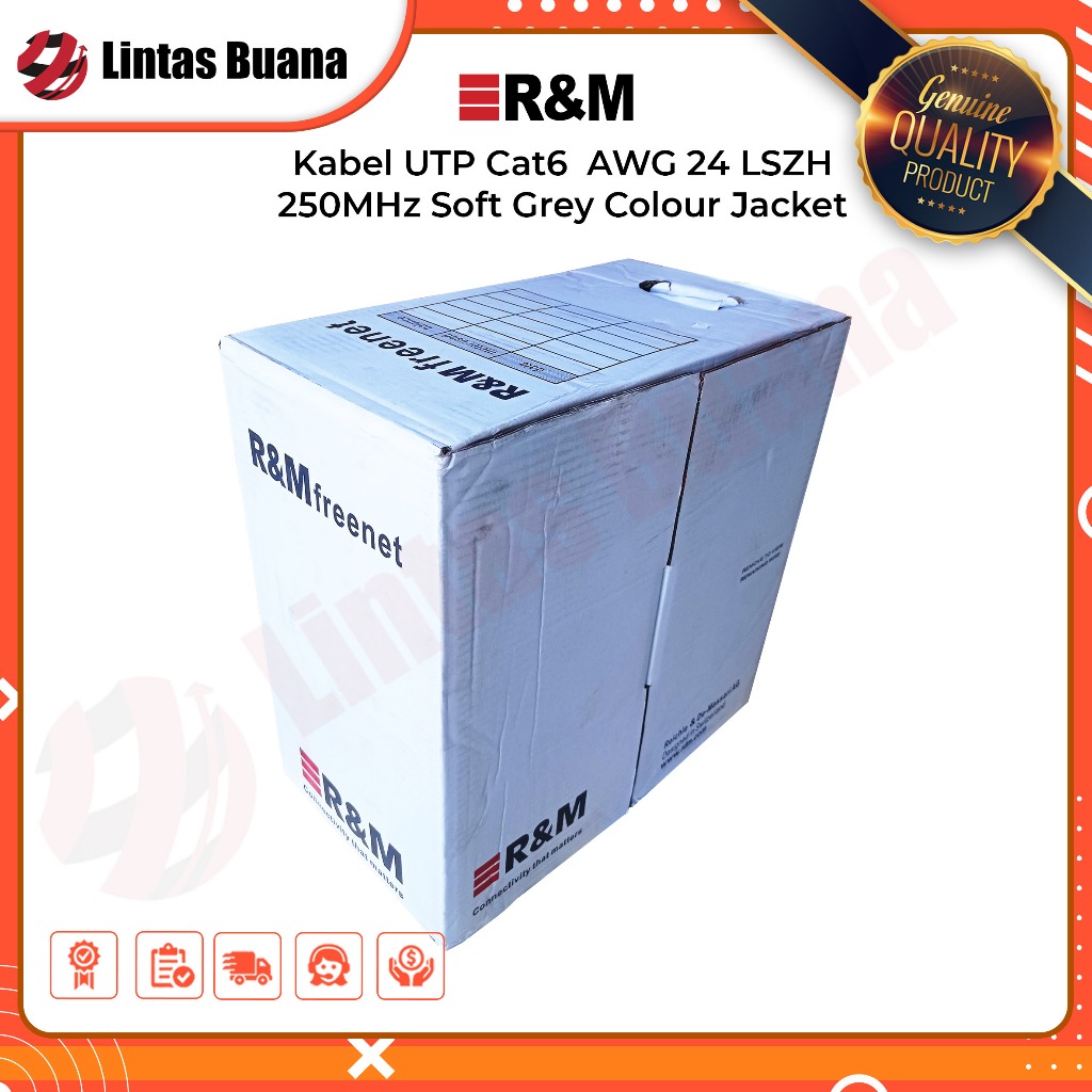 Kabel UTP Cat6 LSZH 24 AWG 809796 Jacket Grey R&M