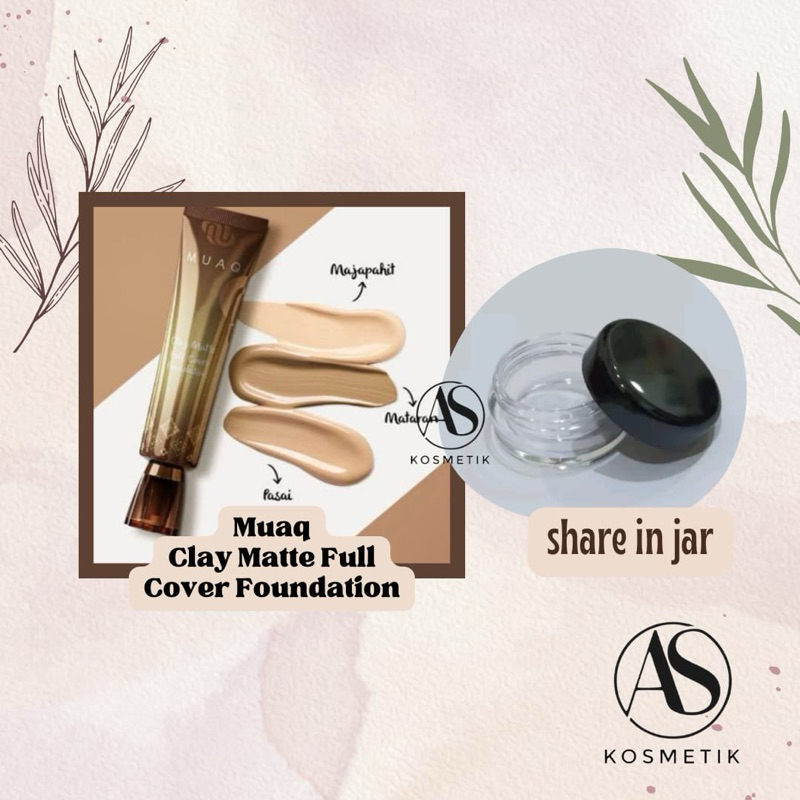 MUAQ Clay matte full cover foundation share in jar