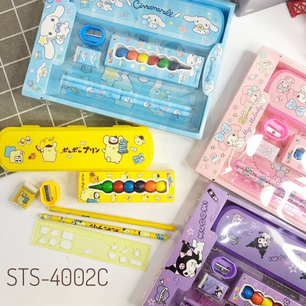 

ATK SET Paket Alat Tulis / Stationery Set Kotak Pensil Karakter Sanrio Kuromi My Melody Cinnamorol