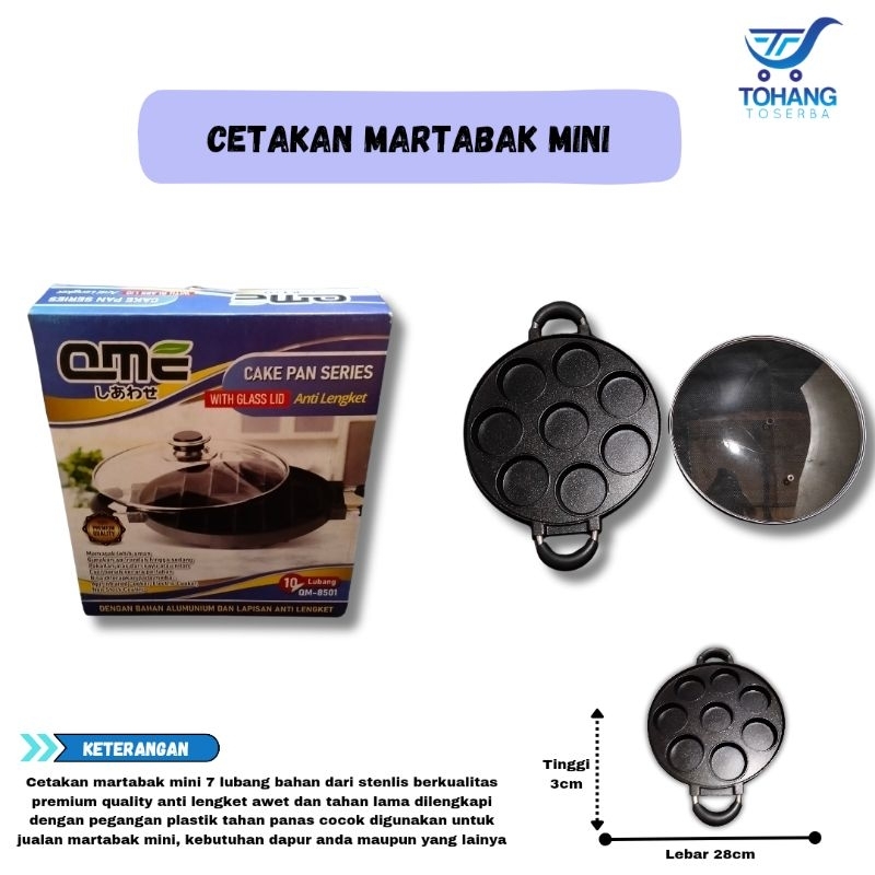 Cetakan martabak mini 8 lubang, cetakan takoyaki stenlis anti lengket