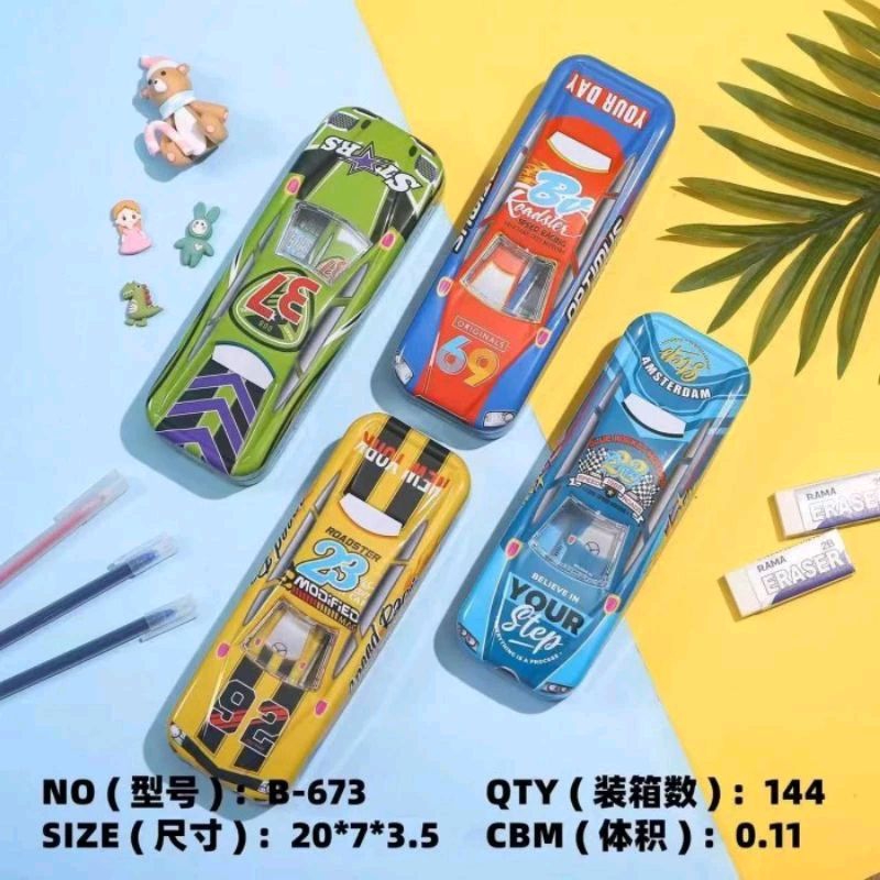 

P. Case B-673/Kotak Pensil Kaleng Mobil+Anak/Kotak Pensil Bagus/Murah