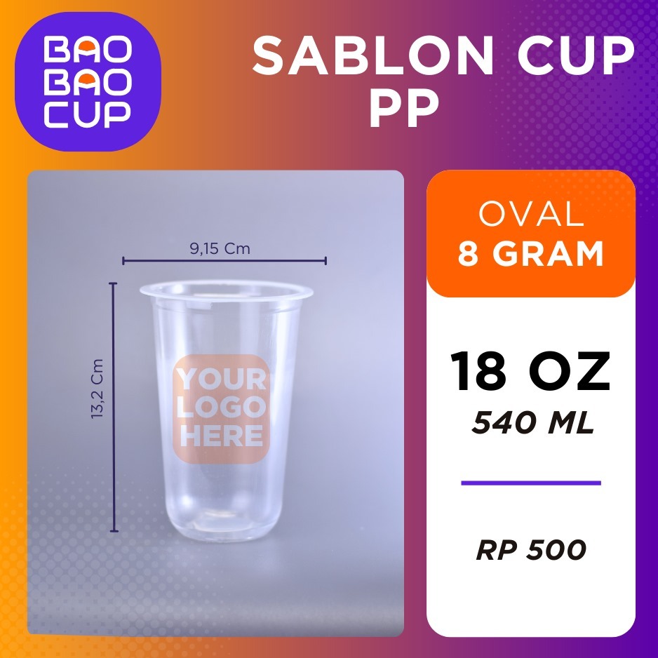 SABLON Gelas Cup Plastik 18 oz 8 GRAM
