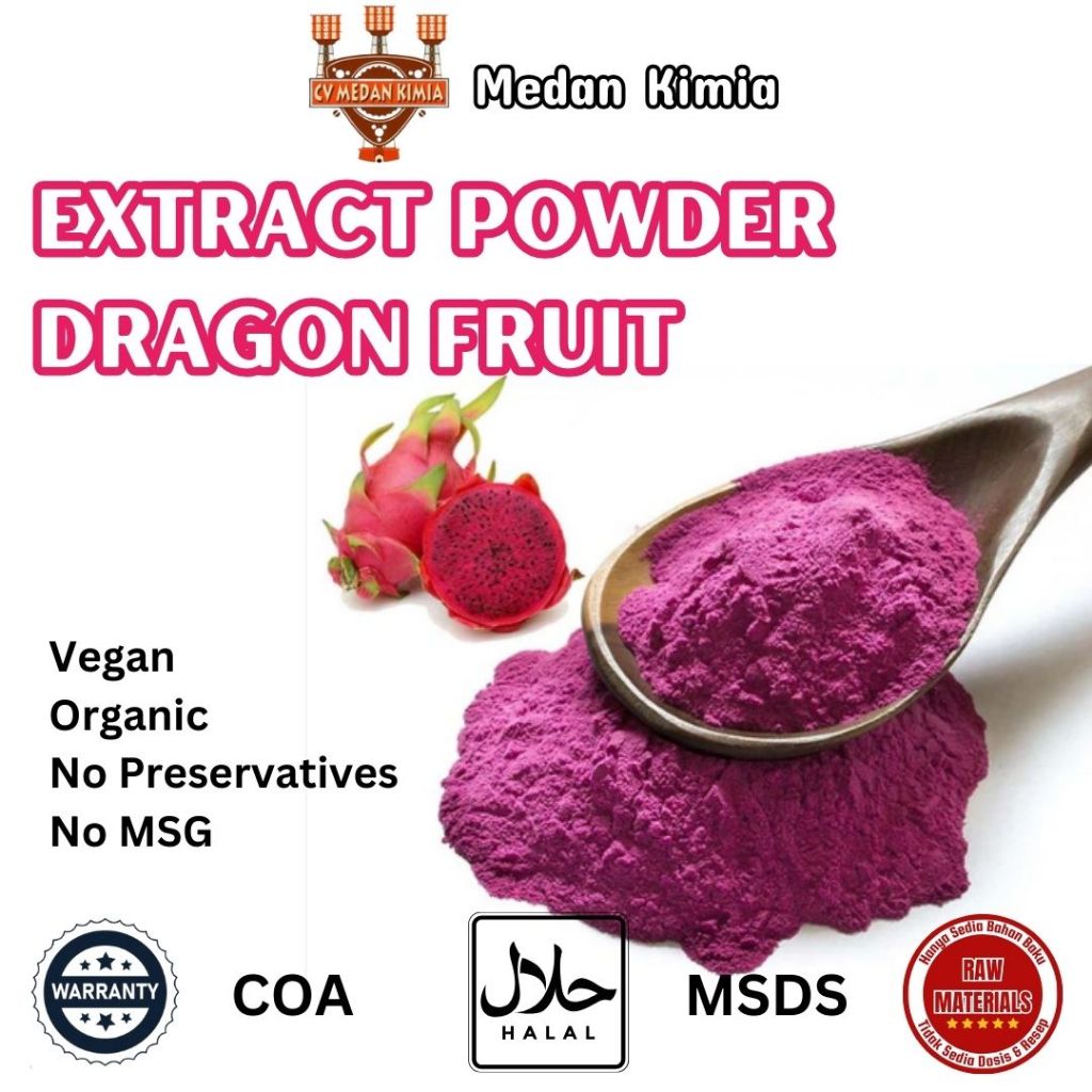 

Bubuk Ekstra Buah Naga 100gr Food Grade / Extract Powder Dragon Fruit 100gram Pure Natural