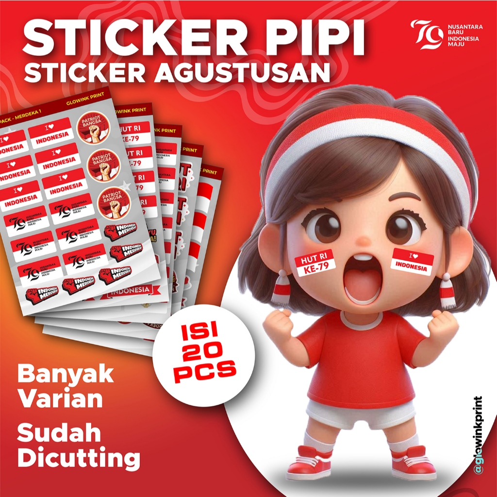 

Sticker HUT RI, Sticker Dirgahayu, Sticker Pipi, Sticker Agustusan, Sticker Merdeka, Sticker Kemerdekaan Indonesia