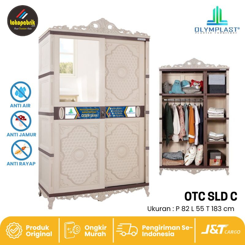 CARGO Olymplast Lemari Sliding / Lemari OTC Sliding 3P Classic / Lemari Baju Sliding Minimalis