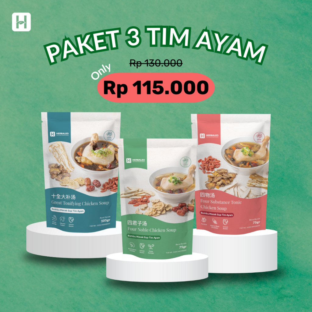 

Herbaleo Paket 3 Chicken Herbal Soup Bumbu Masak Sup Membantu Menambah Darah dan Meningkatkan Energi