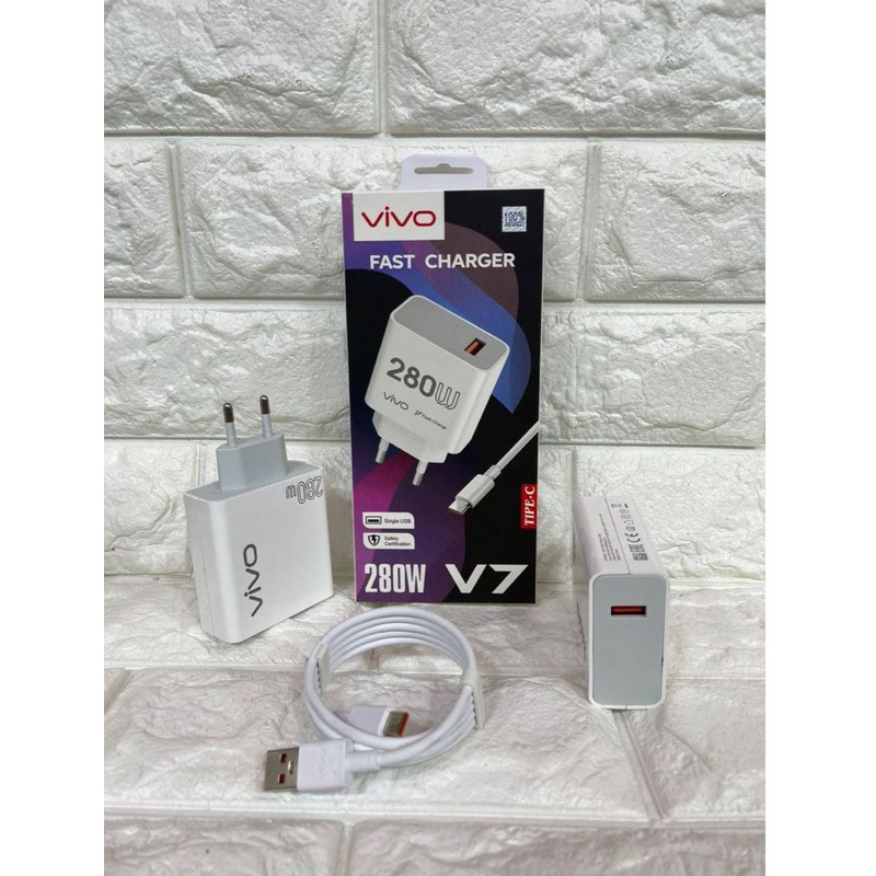 Charger Ori 100 Vivo V7 Fast Charging 280W Casan Original