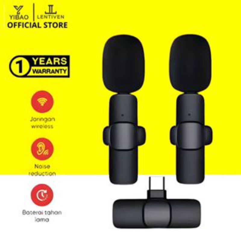 YIBAO LENTIVEN Wireless Mikrofon dengan Clip on Wireless microphone Mikrofon