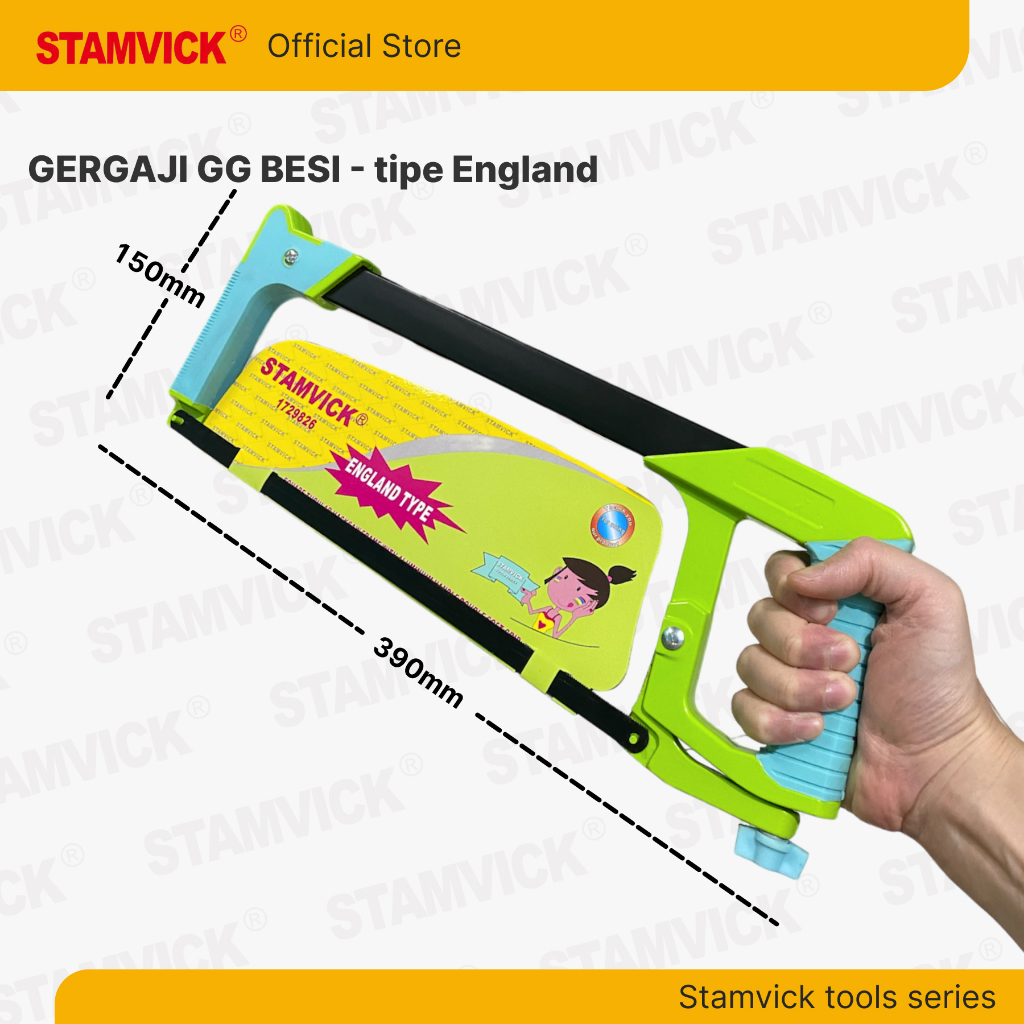 Gergaji Besi Gagang Karet Stamvick Type England - Gagang Gergaji