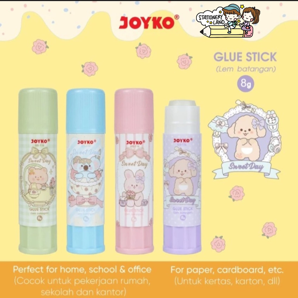 

( DAPAT 1 LEM ) Glue Stick / Lem Batang Batangan Stick Stik Joyko GS-116 / GS 116 Sweet Day 8 Gr Fancy Lucu Cute Animal