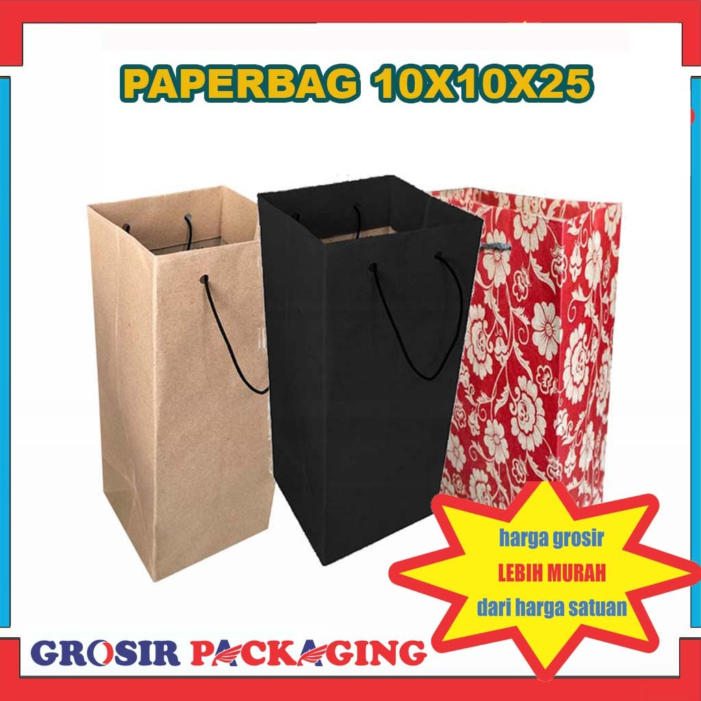 

(PAKET 20 LUSIN) Paperbag 10x10x25 Cm/ Tas Kado/ Tas Souvenir/ Paperbag