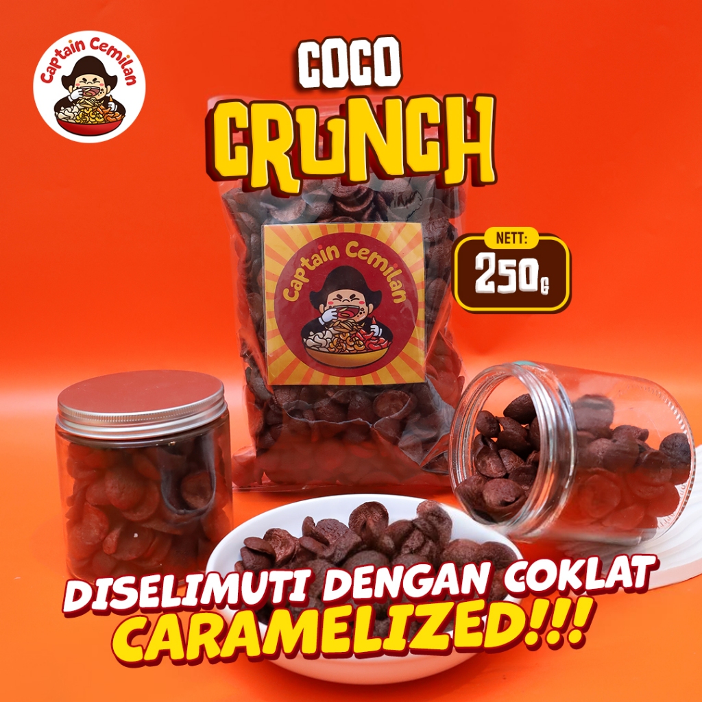 

Coco Crunch Coklat 250gram Choco Crunch Coklat Koko Crunch Coklat manis Captain cemilan snack kiloan murah makanan ringan cemilan