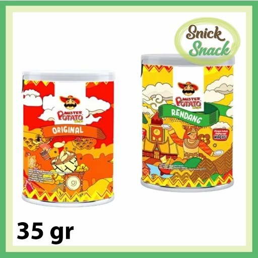 

Mister Potato 35 gr Tube Keripik Kentang Original Rendang Potato Crispy Chips