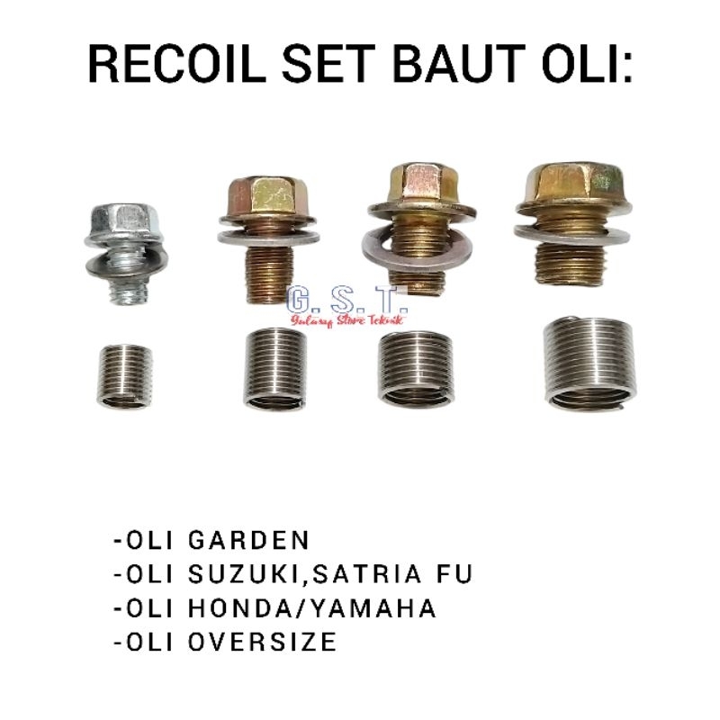 Recoil Set Baut Oli Garden Baut Oli Suzuki Satria FU Baut Oli Honda Yamaha Baut Oli Oversize