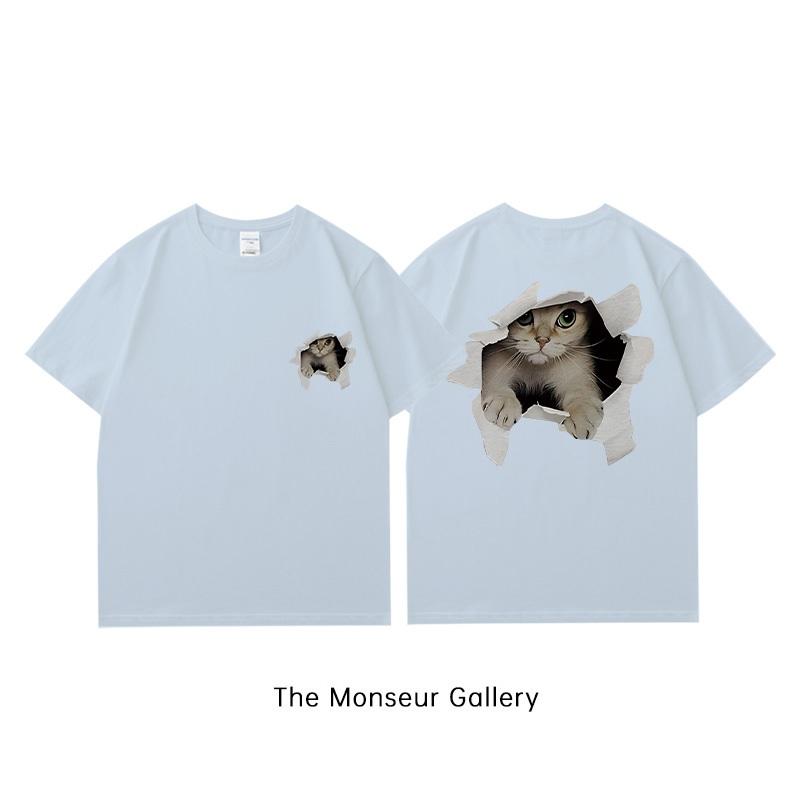 The Monseur Gallery kaos oversize wanita T-shirt Oversize anak kucing yang lucu Modisoversized t shi