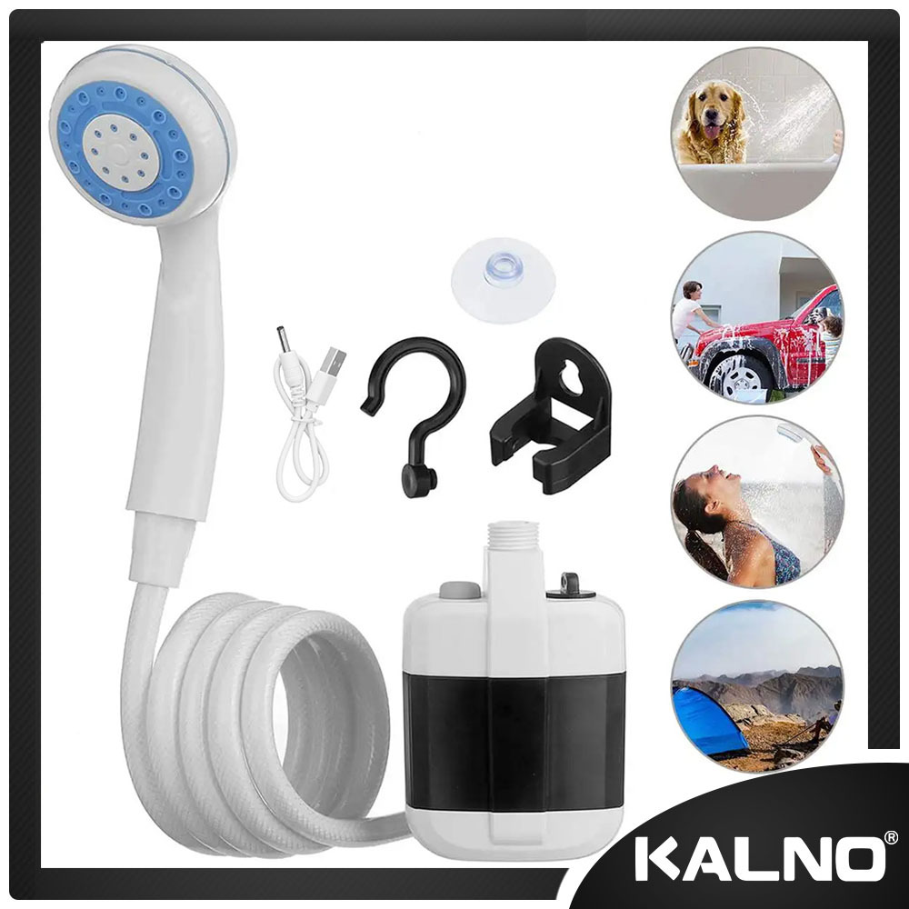 Kalno Portable Outdoor Shower KE805 / shower camping Shower Charger Set sistem baterai charge / sira