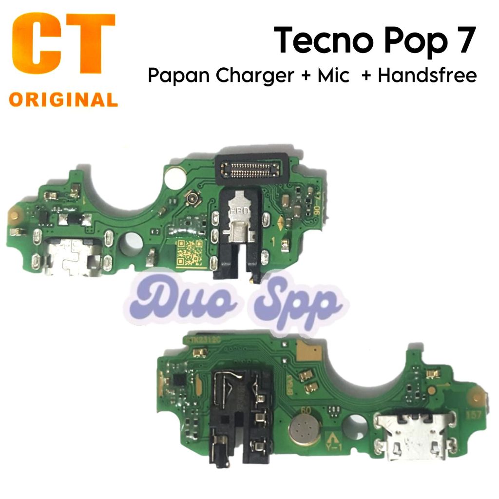 Papan Konektor PCB Charger Mic + Handsfree Tecno Pop 7 / Pop7 / BF6 - Flexible Flexibel Fleksibel Fl