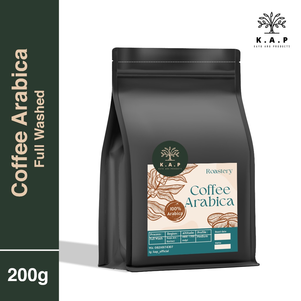 

K.A.P - Kopi Arabica Kayu Aro Full Washed 200g - Arabica Full Washed - Kopi Kayu Aro - Kopi Kerinci