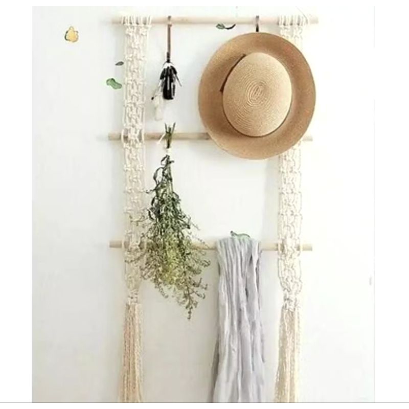 M1 Rak Jilbab Aesthetic Gantungan Jilbab Kayu Gantungan Mukenah Sajadah