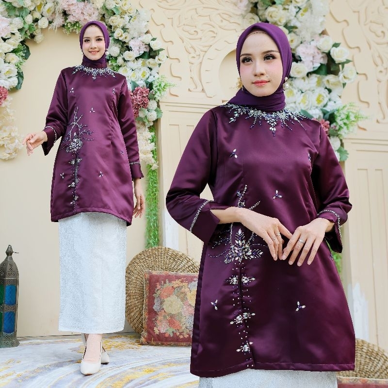 New bella // Tunik payet Bella // Set tunik kerudung Payet // Set tunik modern // Set baju kurung me