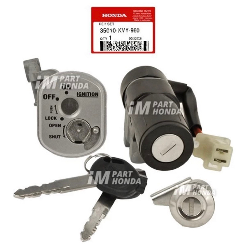 35010-KVY-960 Keyset Kunci Kontak Plus Kunci Jok Beat Karbu kunci kontak beat karbu ori original