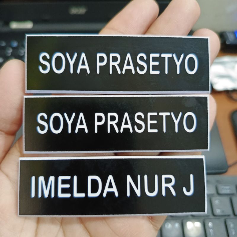 

Name Tag TNI POLRI Papan Nama Grafir Ukir Bahan Gravo