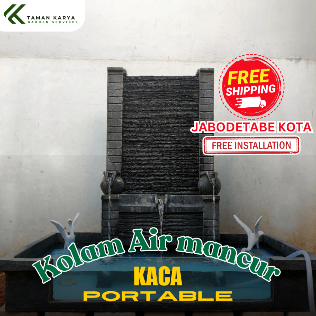 kolam air mancur taman minimalis / kolam ikan kaca portable / hiasan taman / kolam ikan koi mini