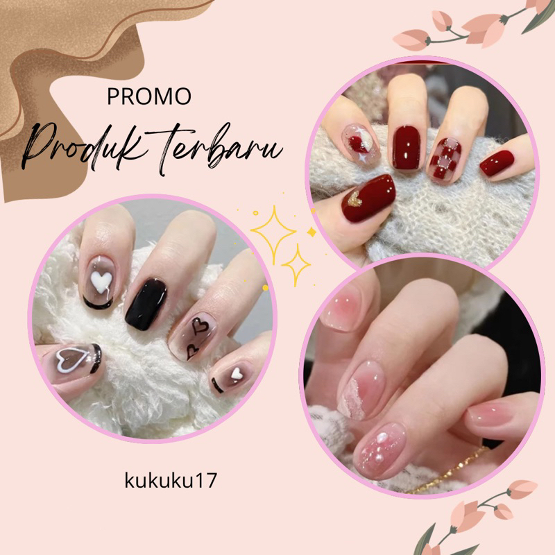 kuku palsu pendek / kuku palsu cantik / kuku wanita / kuku oval