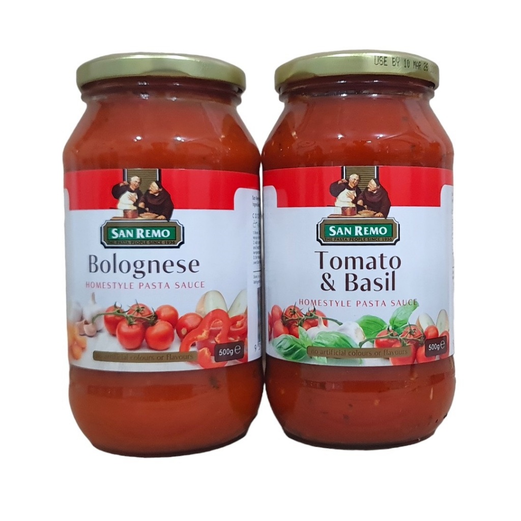

Saus saos tomat tomato basil bolognese carbonara Napolitana Capsicum San Remo Sauce halal 500 gram