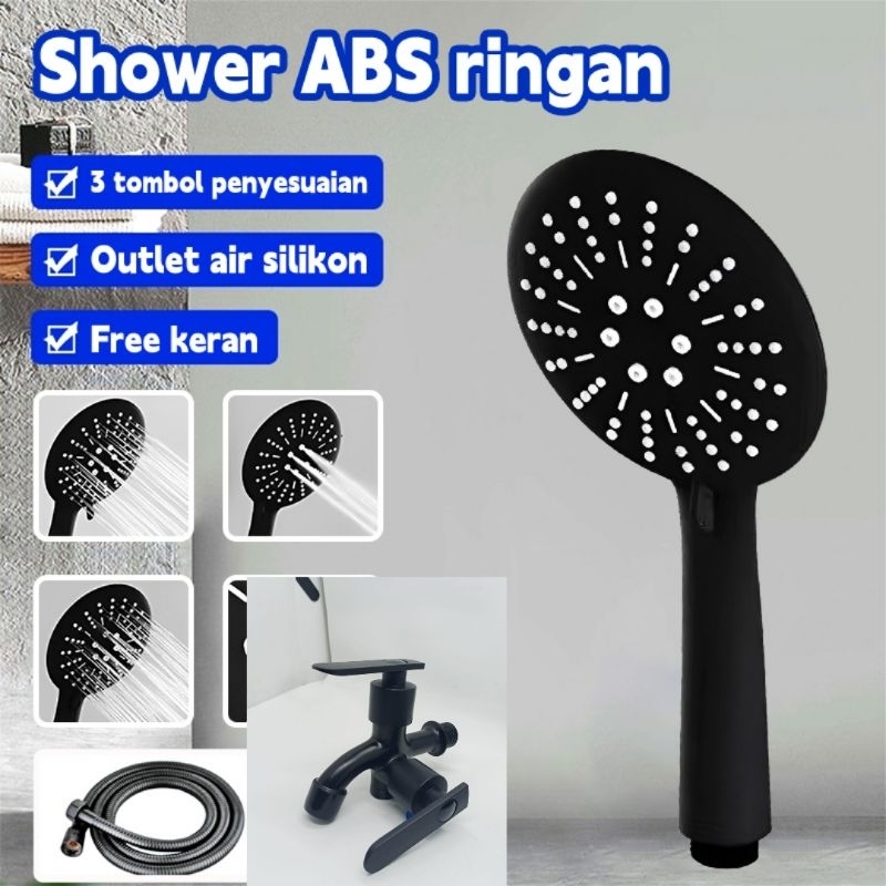 Shower Mandi JUMBO Sistem Air/Paket Shower Mandi Hitam Besar Set Kran Cabang/Shower Mandi Set Kran C